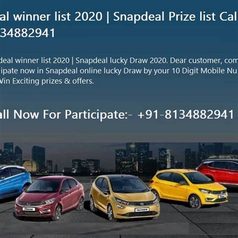 snapdeal lucky draw winner name list 2020|SNAPDEAL LUCKY DRAW TATA SAFARI WINNER NAME LIST .